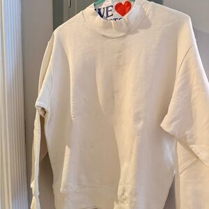 Anine Bing Cream Mock Neck Sweater